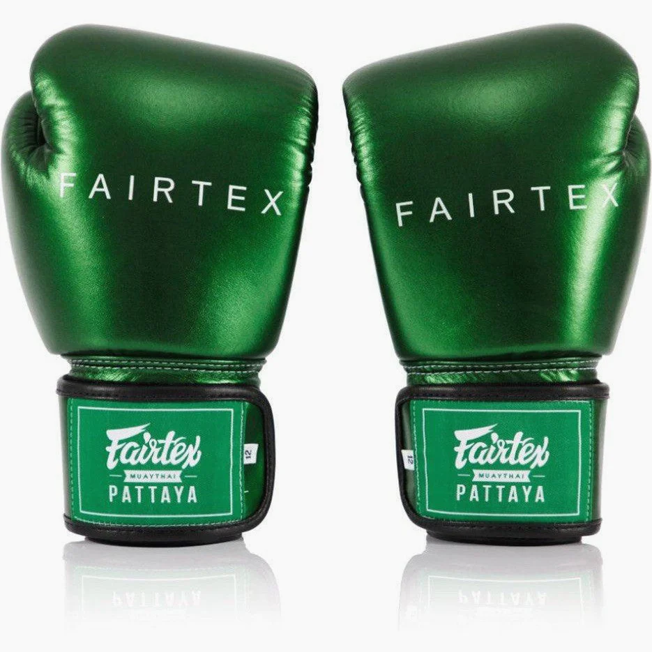 Thai boxing gloves Fairtex Metallic BGV22 Green  - Image 2