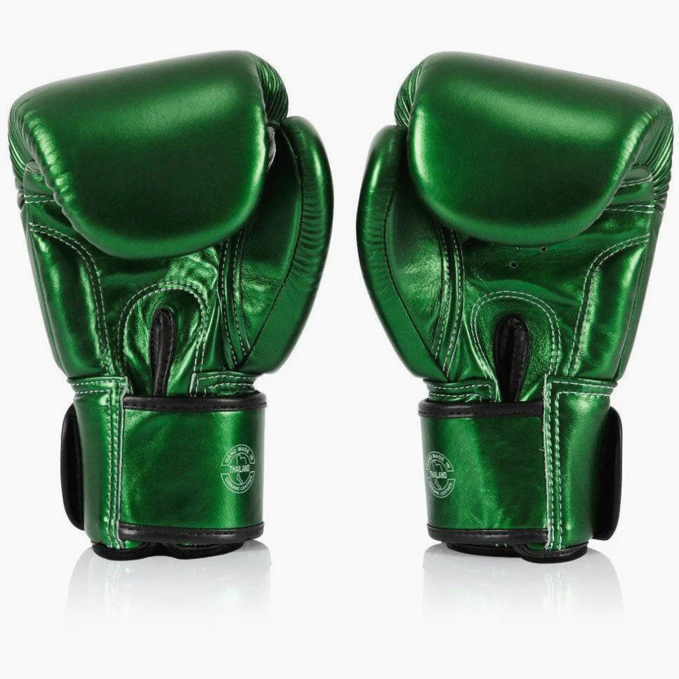 Thai boxing gloves Fairtex Metallic BGV22 Green  - Image 4