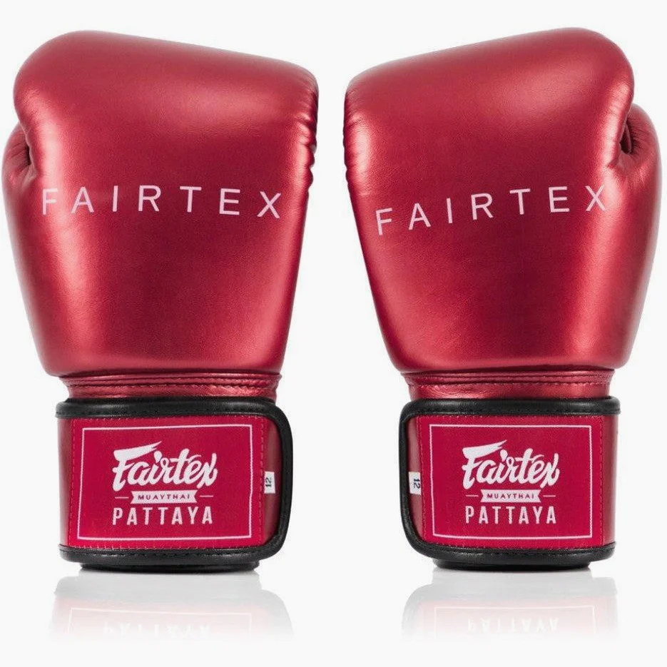 Thai boxing gloves Fairtex Metallic BGV22 Red  - Image 2