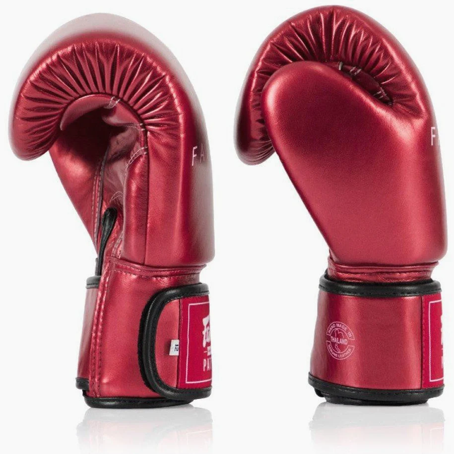 Thai boxing gloves Fairtex Metallic BGV22 Red  - Image 3