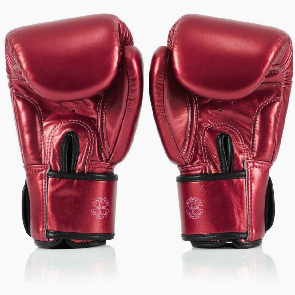 Thai boxing gloves Fairtex Metallic BGV22 Red  - Image 4