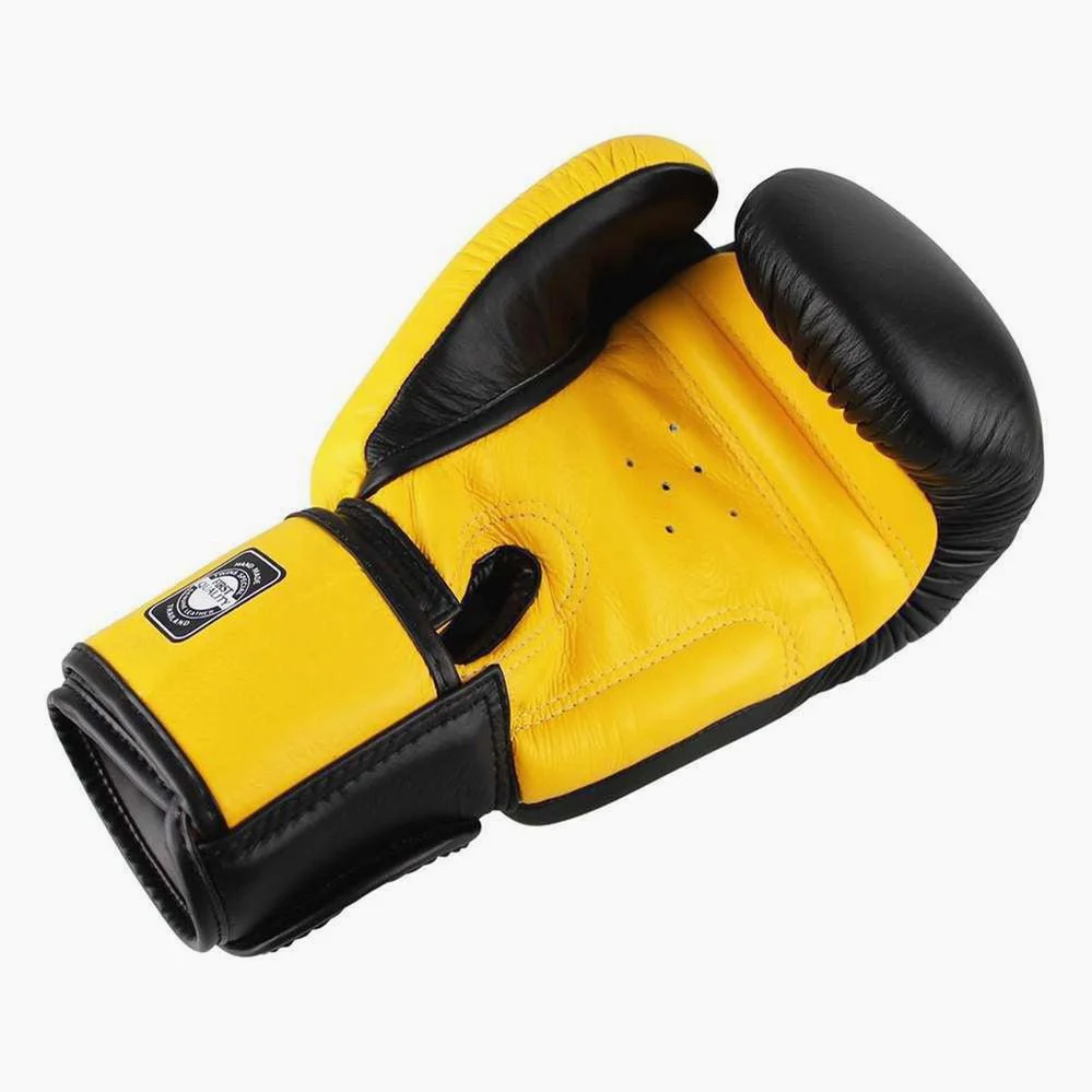 Thai boxing gloves Twins Special BGVL3 Black-Yellow  - Image 4